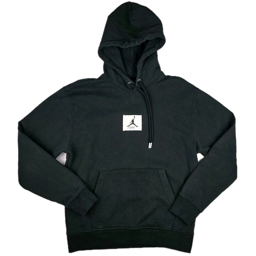 Vintage Jordan Hoodie Mens‎ Small Black Essentials Flight Jumpman Patch Cotton